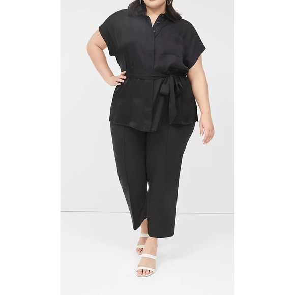 Lane Bryant Tops - Lane‎ Bryant Satin Dolman Sleeves Button Front Tunic 22 Whimsigoth Office Dressy